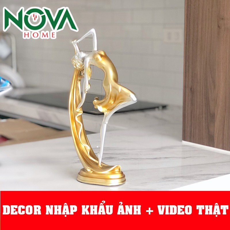 Tượng Decor cao cấp BỘ CO GÁI KHIÊU VŨ trang trí phòng khách sang trọng, đẳng cấp, Hàng nhập khẩu tinh xảo Size Lớn