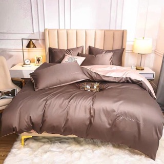 Bộ chăn ga gối lụa sumoi phối màu  4 món ( ib chọn size giừng)