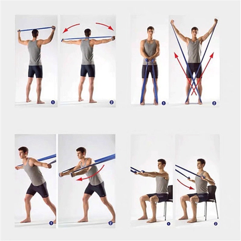 Set 5 Dây Đai Kháng Lực Co Giãn Hỗ Trợ Luyện Tập Yoga / Thể Hình / Thể Hình / Tại