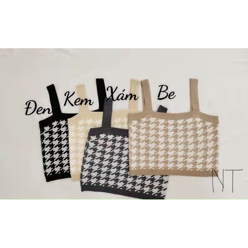 Set áo choàng tay dài kèm áo 2 dây họa tiết zic zac