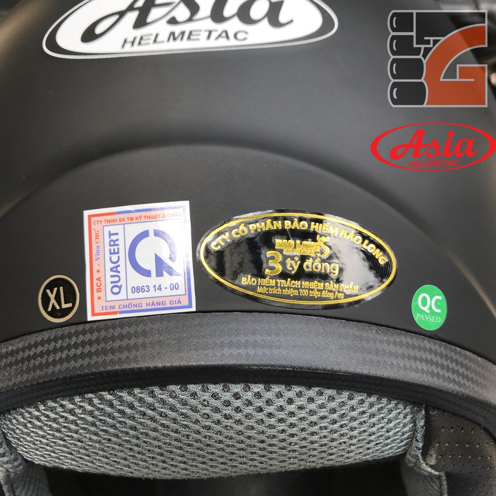 Mũ bảo hiểm fullface cao cấp - Asia MT136 đen nhám - Dành cho người đi xe máy