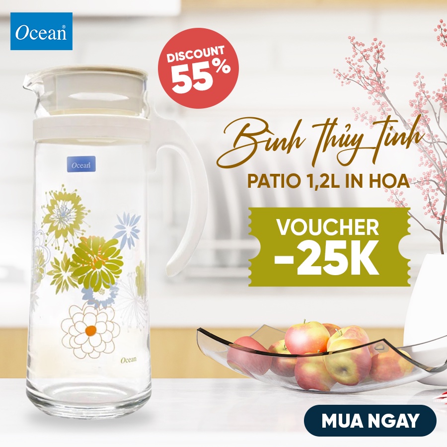 Bình Thủy Tinh Ocean Patio In Hoa 1,2L