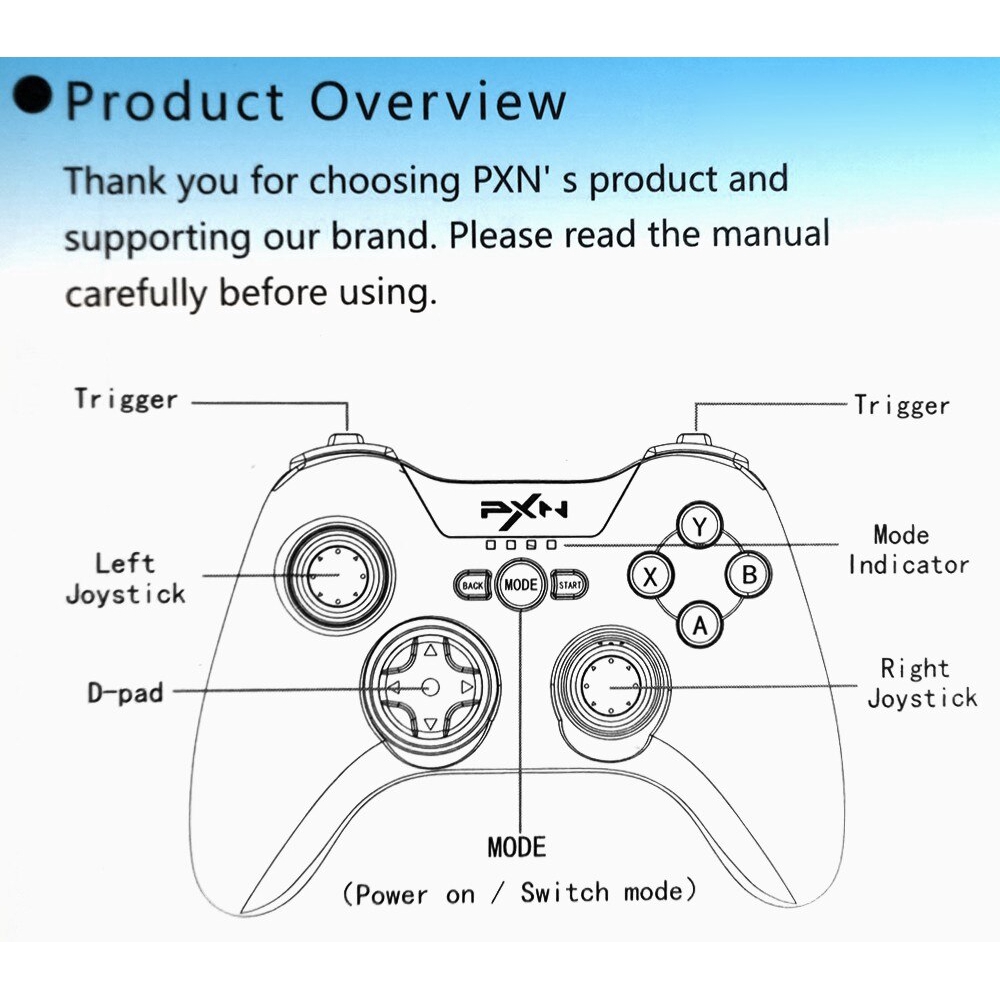 Tay cầm chơi game PXN-9613 kết nối bluetooth chất lượng cao cho PC/máy tính bảng/Android/TV Box