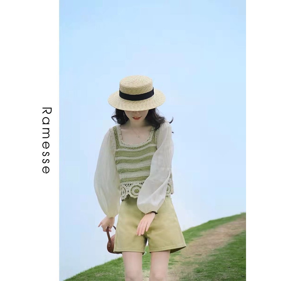 Áo sweater Dệt Kim Cổ Vuông Dài Tay Chống Nắng JL-TX-486