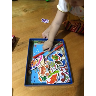 Đồ Chơi Câu Cá Nam Châm  Thông Minh Với 34 Chi Tiết Bằng Gỗ Cho Bé