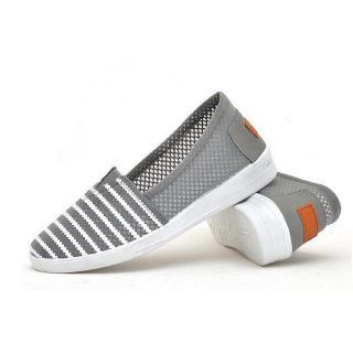 Giày slipon kẻ phối lưới siêu êm