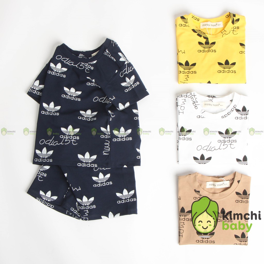 Đồ Bộ Bé Trai, Bé Gái Minky Mom Vải Cotton 100% Họa Tiết DAS IDW Sang Chảnh, Bộ Cộc Tay Cho Bé Mùa Hè MKM2121