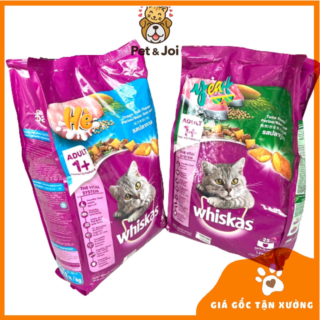 [1,2KG] Hạt mèo whiskas⚡SIÊU_ƯU_ĐÃI⚡ NHIỀU VỊ CHO MÈO CƯNG - PET&amp;JOI