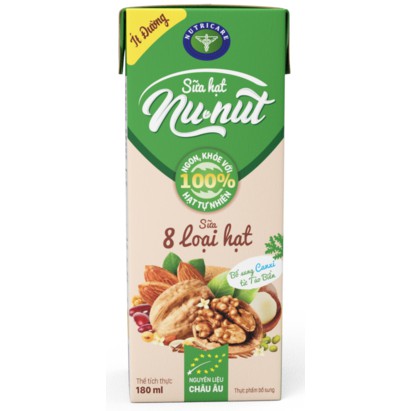 Thùng sữa nước 8 loại hạt nunut loại 180ml