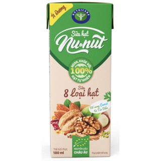 Thùng sữa nước 8 loại hạt nunut loại 180ml
