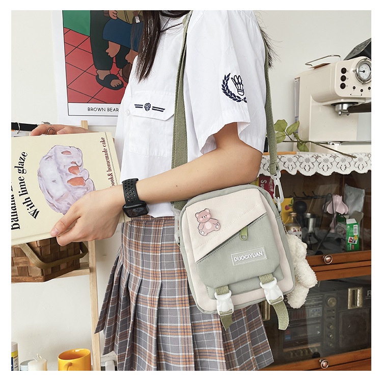 Túi xách đeo chéo BunBeat, Túi vải dễ thương cho học sinh đi học đi chơi TDC24