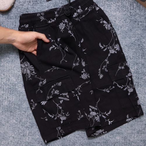 Quần kaki short túi hợp unisex chât liệu cực tốt vãi không nhăn,không xù,thoải mái hoạt động vui vẻ - QS6691-Đen