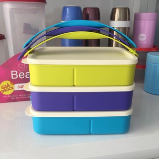 Hộp cơm chia ngăn Click To Go tupperware ( 1 hộp) tím