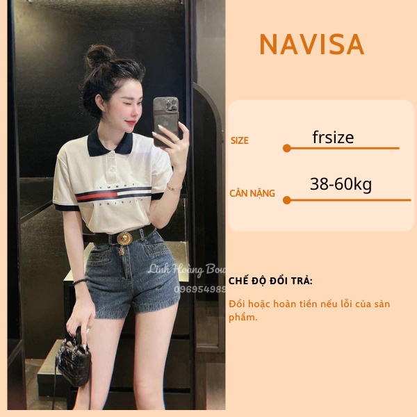 [Mã FATREND27 giảm đến 30k tối đa 99k] Áo thun polo nam nữ unisex form rộng tay ngắn NAVISA AT301 | BigBuy360 - bigbuy360.vn