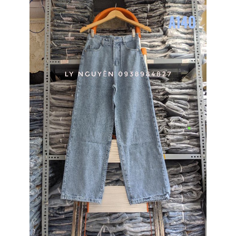 [ẢNH THẬT+HÀNG SẴN] QUẦN BAGGY JEANS ỐNG SUÔNG TRƠN MAY LAI