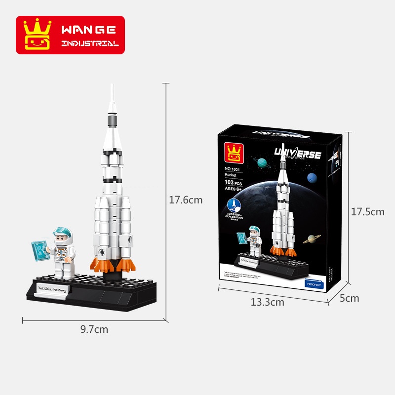 logo xếp hình Bộ Đồ Chơi Lắp Ráp Mô Hình Tàu Vũ Trụ