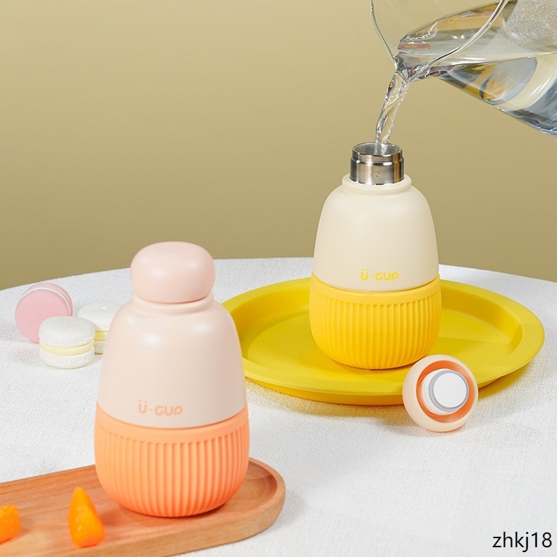 Bình Nước Giữ Nhiệt 250ml Bằng Thép Không Gỉ Chống Rò Rỉ Họa Tiết Cô Gái Dễ Thương Sáng Tạo