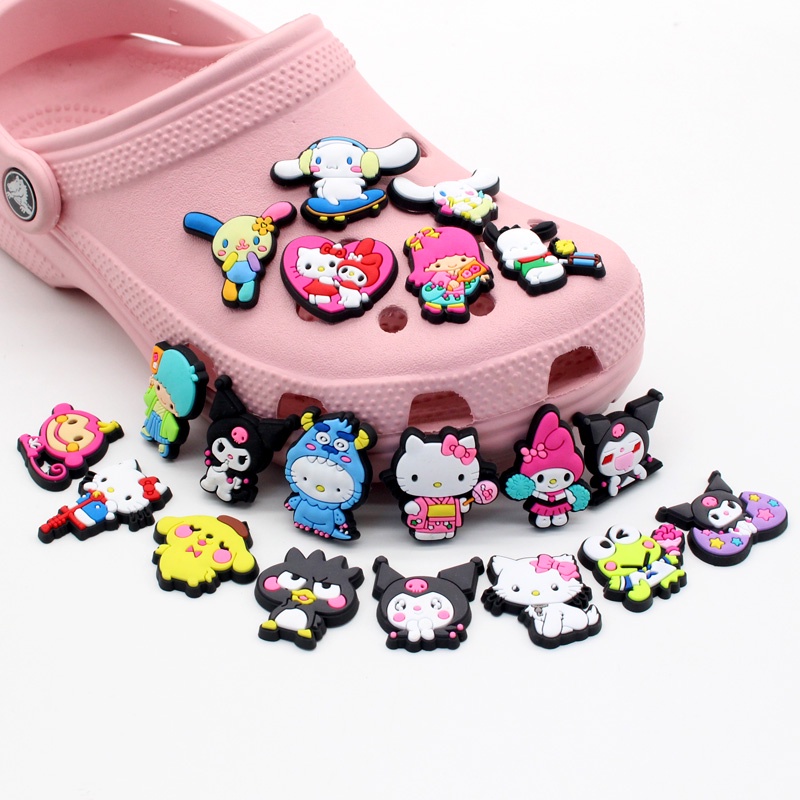 Sanrio 1pcs shoe charms Crocs Pin Aceessories Jibbitz dễ thương Kulomi  Hello kitty Hoạt hình diy