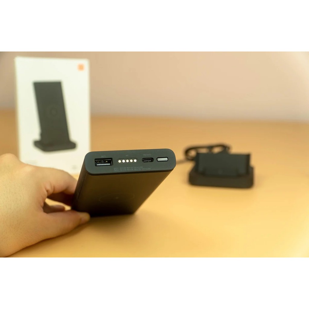 [Mã 267ELSALE hoàn 7% đơn 300K] Pin sạc kiêm đế sạc không dây Xiaomi 10000mAh WPB25ZM 30W