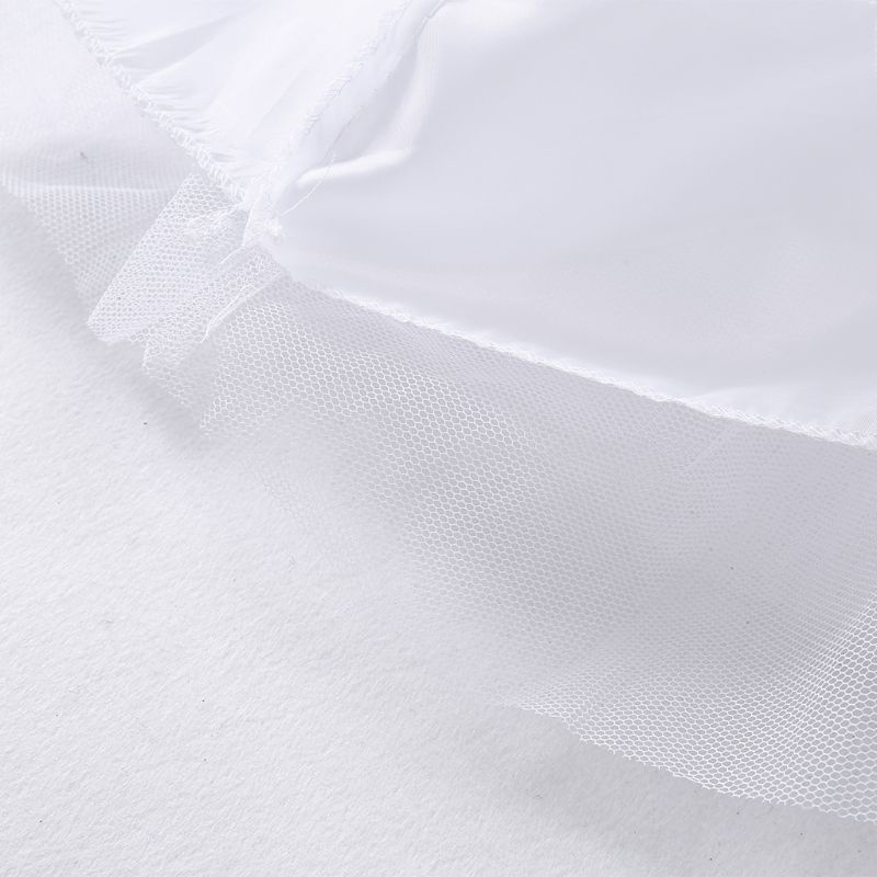 Áo Khoác Petticoat Ngắn Lưng Thun 4 Lớp Màu Trơn Có Dây Rút Cho Nữ