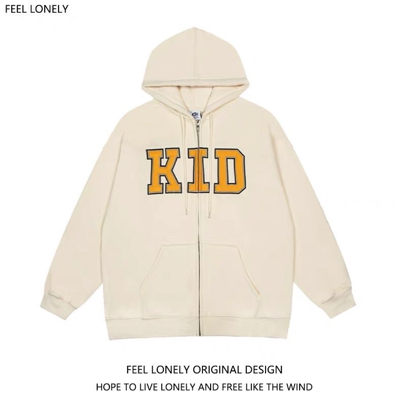 [ Rẻ vô địch ] Áo khoác nỉ form rộng mũ hai lớp - KID