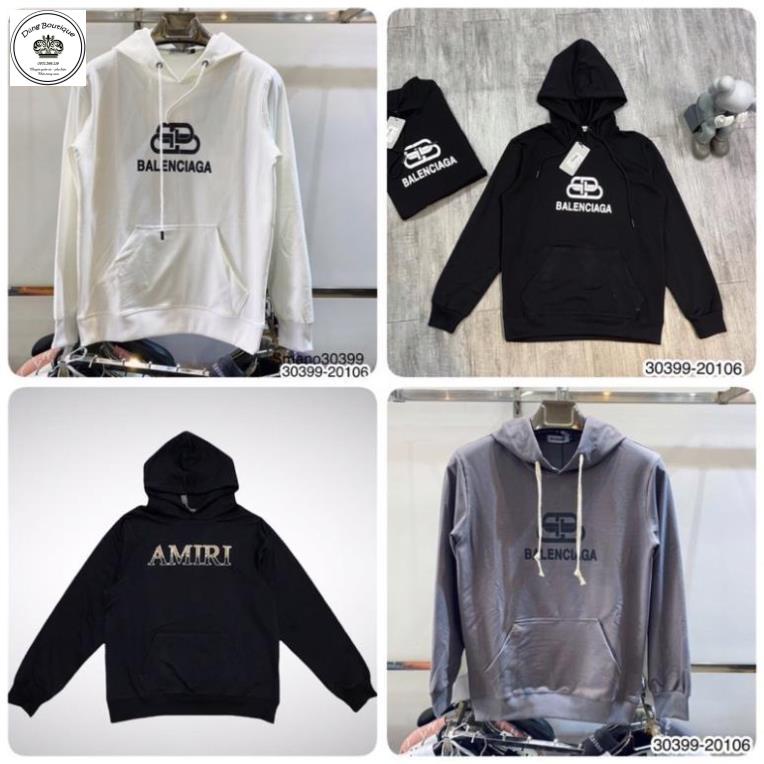 Áo nỉ nam có mũ in chữ balen - áo hoodie amiri chữ ín siêu đẹp