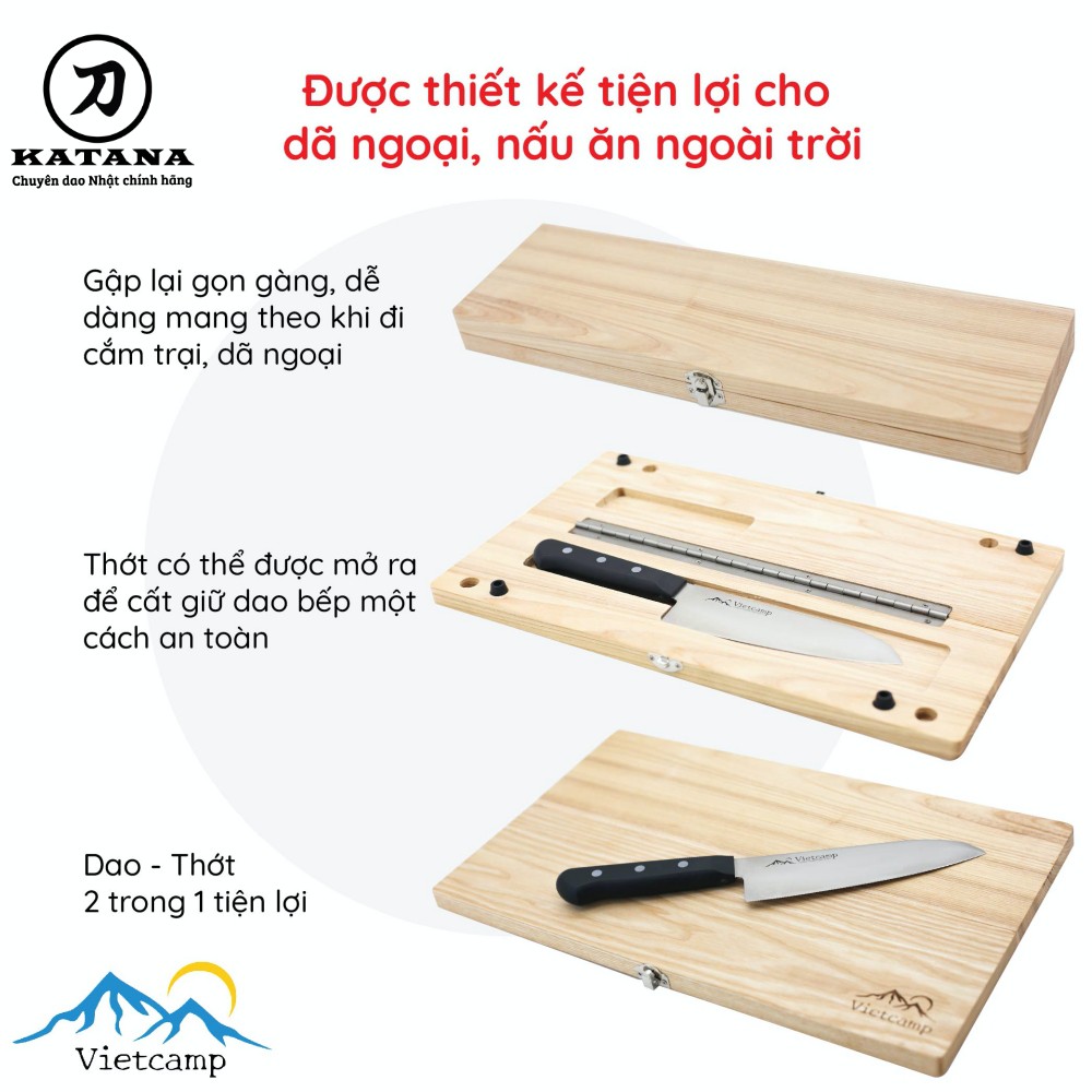 Thớt gỗ đựng dao thông minh – Thương hiệu Vietcamp CB40