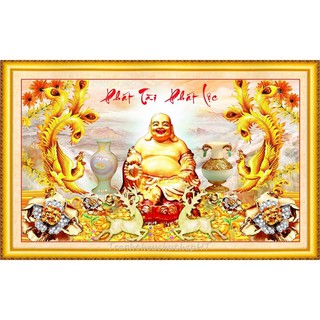 Tranh đính đá, Tranh thêu chữ thập Thần tài phát tài phát lộc VS132, LV3459 - tự đính, tự thêu