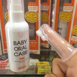 Nước Rơ Lưỡi Cho bé, Dung Dich Làm Sạch Lưỡi Wesser 80g Hương LIệu Tự Nhiên An Toàn WRL