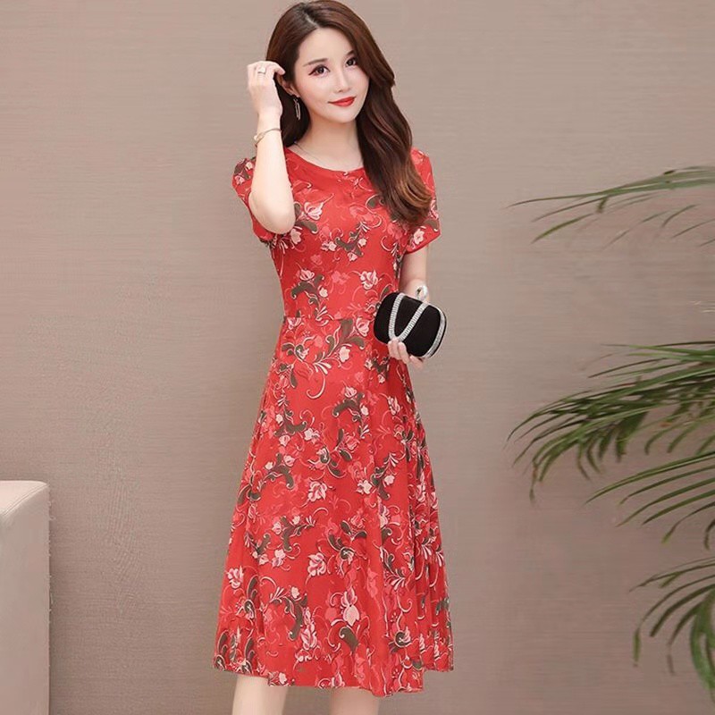 (PE005) VÁY TRUNG NIÊN DÁNG XÒE HỌA TIẾT HOA NỔI BẬT | BigBuy360 - bigbuy360.vn