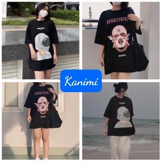 Áo Phông Tay Lỡ Phi Hành Gia kanimi Dáng Rộng Thời Trang Unisex Chất Liệu Cotton siêu HOT -AT432