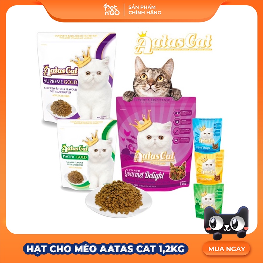 Hạt Cho Mèo cao cấp AATAS CAT -Singapore 1,2kg