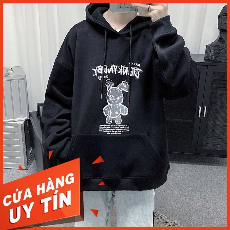 [VIDEO THẬT] Áo Hoodie Nỉ Bông Gấu Đứng ( unisex nam nữ đều mặc được)