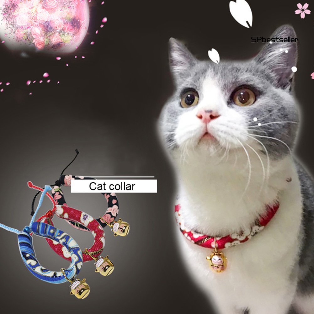 Vòng Cổ Mềm Mại Có Chuông In Họa Tiết Hoa Cho Thú Cưng