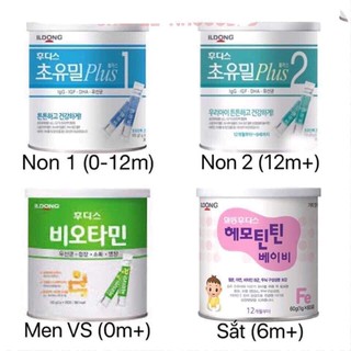 Sữa non, sắt, men ildong plus số 1, 2 nội địa hàn quốc