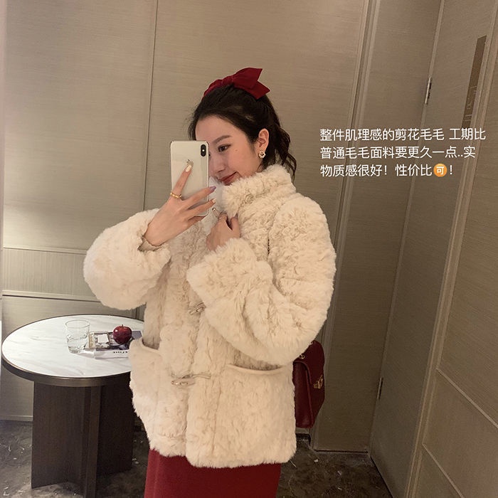 Áo Khoác Lông Cừu Thân Thiện Với Môi Trường Phong Cách Năm Mới Cho Nữ