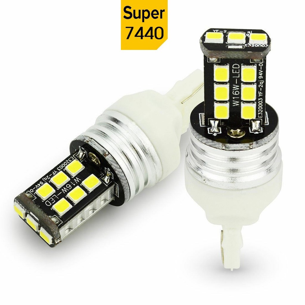 Led T20 7440 Chip 2835 15smd Làm Đèn Xi Nhan, Đèn demi, Đèn lùi ô tô xe máy, xe đạp điện 12V-24V