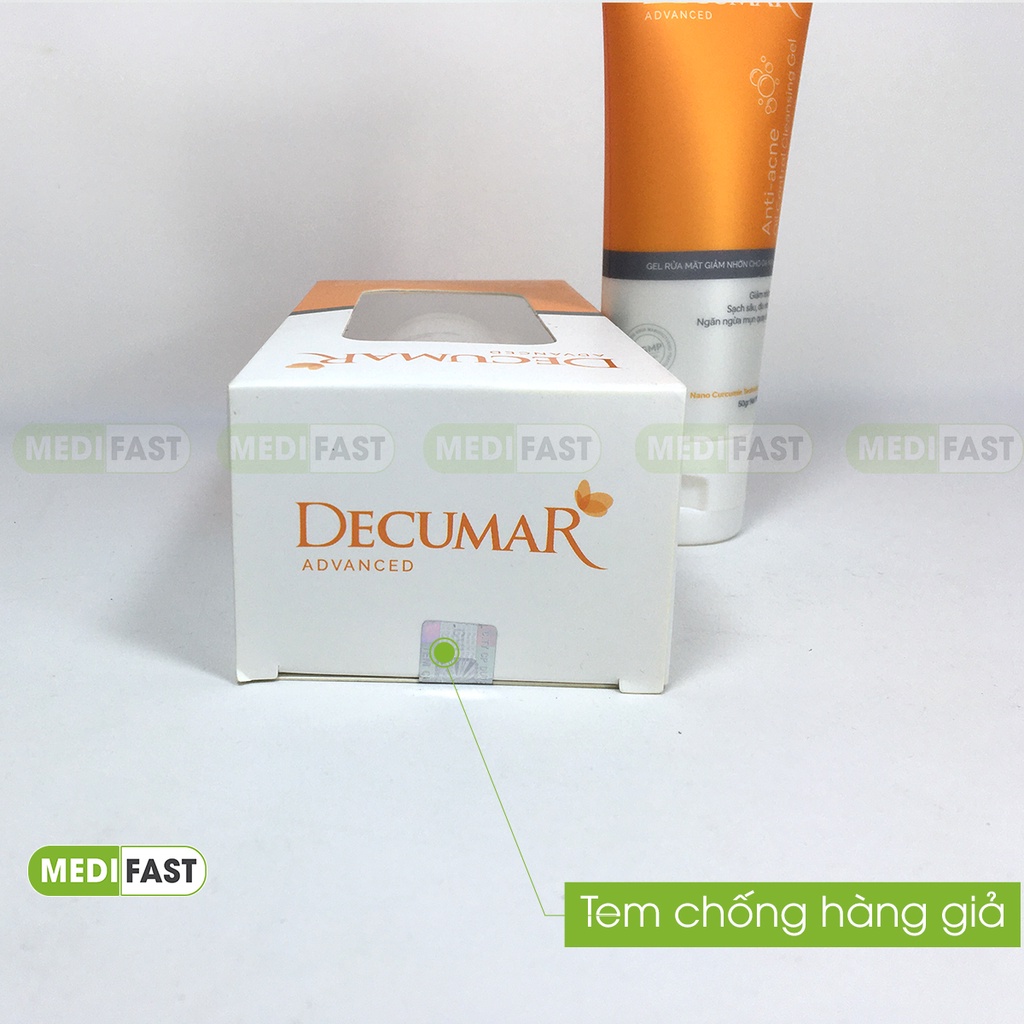 Sữa rửa mặt ngừa mụn DECUMAR ADVANCED Kiểm soát bã nhờn, giảm mụn thâm từ tinh chất nghệ Nano Curcumin