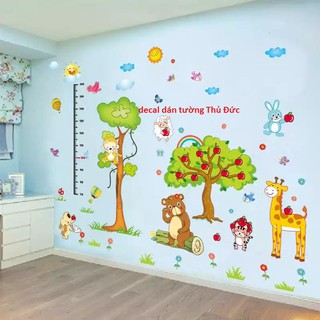 Decal dán tường combo vườn thú cho bé