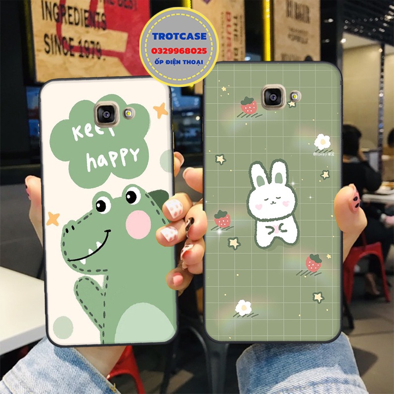 Ốp lưng điện thoại Samsung A9 Pro ( A9 2016 ) - C9 Pro - in hình những chú khủng long dino , thỏ xanh và cô bé xinh