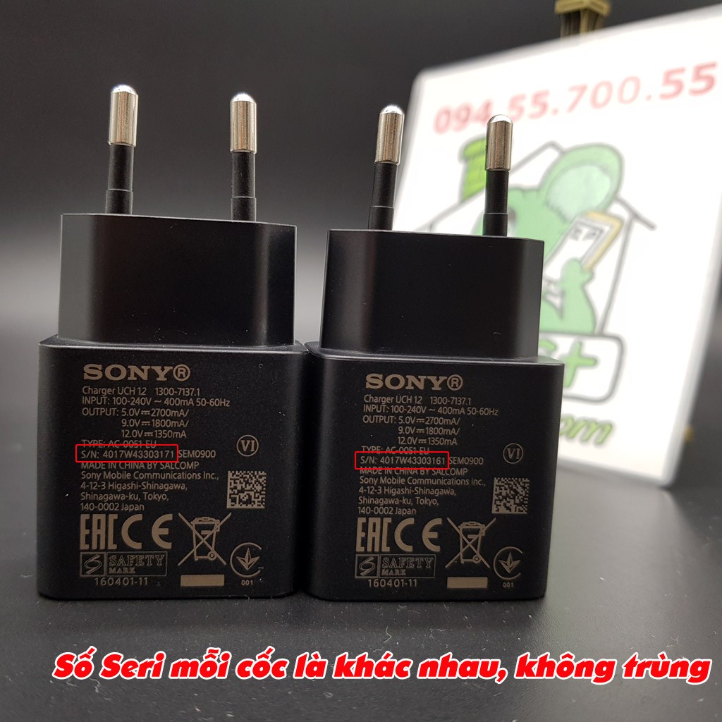 [ZIN Chính Hãng] Củ Sạc Nhanh Sony UCH12 ZIN (có Pump Express 2.0 & QC 3.0)