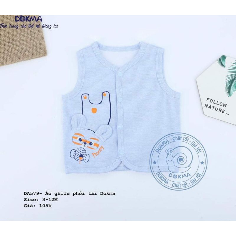 Áo Gile nỉ Dokma cho bé sơ sinh