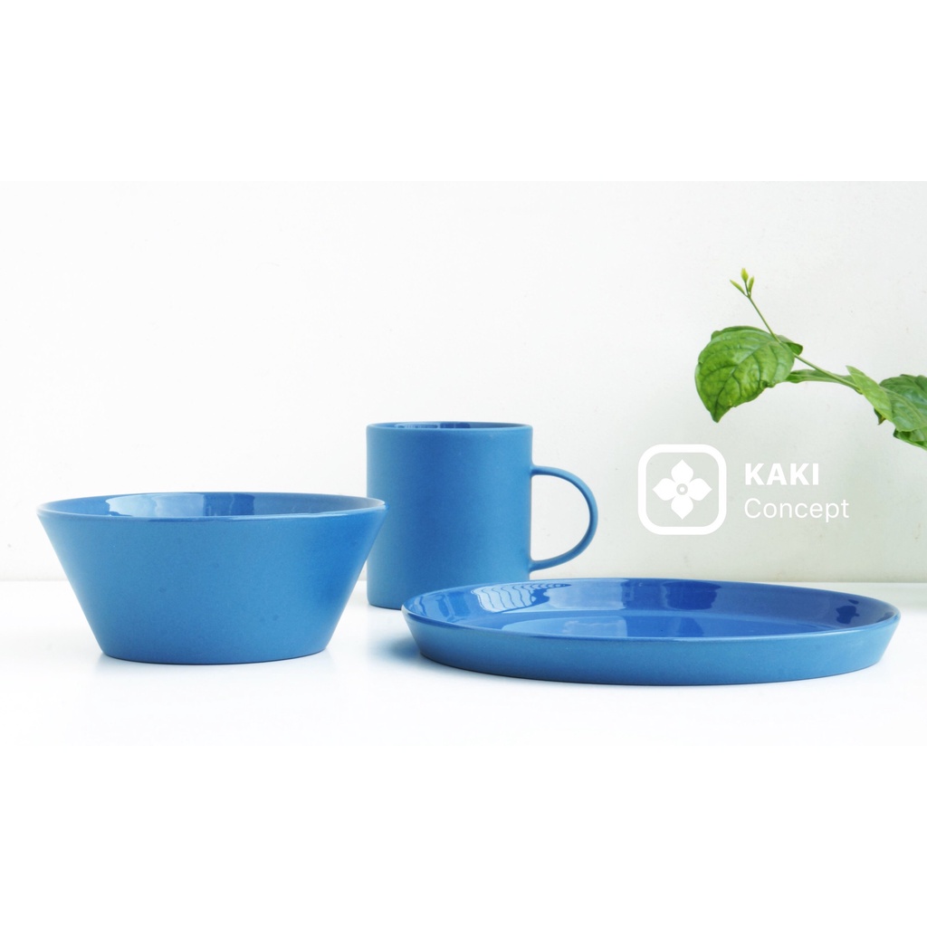 Bát sứ trộn salad - Bộ bát nhiều màu trơn Kaki Concept
