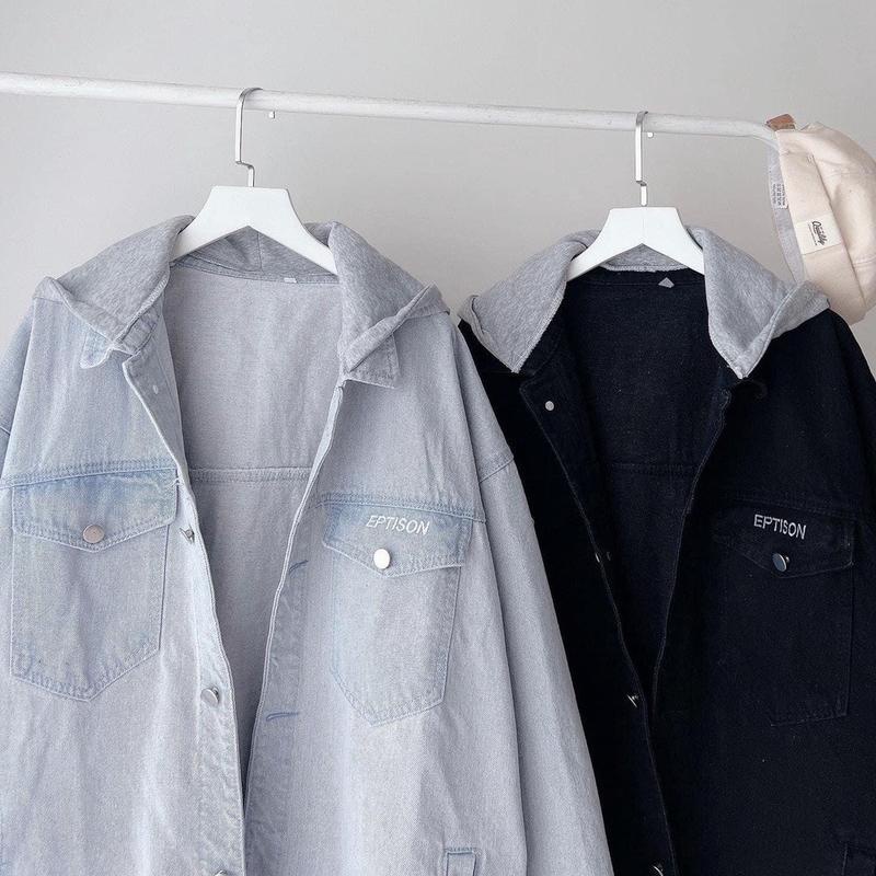 Áo Khoác Jean Mũ Nỉ Nam Thêu Chữ Kiểu Dáng Unisex Hiện Đại Tại Gen Z Store HN