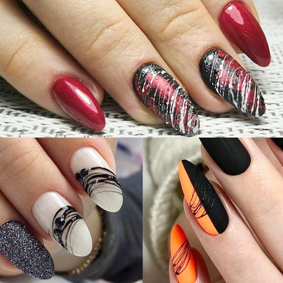 Set 2 Lọ Gel UV Sơn Móng Tay Hình Lưới Nhện Màu Trắng Đen Sáng Tạo