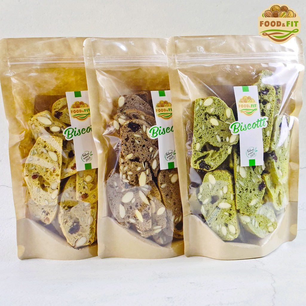 [Mã 154FMCGSALE giảm 8% đơn 500K] Biscotti ăn kiêng không đường mix 3 vị Food&Fit