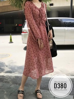 Bigsize Đầm xòe hoa nhí D380