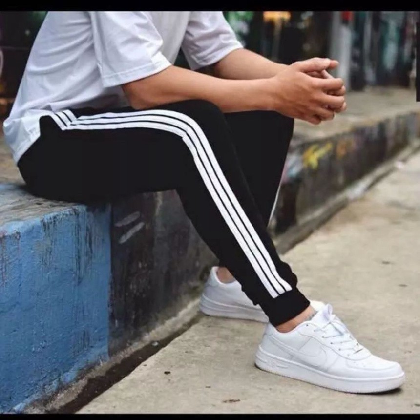 Quần 3 sọc nam nữ ống bó, quần thể thao adidas nam nữ ống bó vải POLy cao cấp, quần thể thao