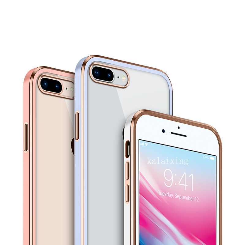 Ốp điện thoại trong suốt cạnh thẳng cho IPhone 7 8 Plus Xs Max 11 Pro Max | BigBuy360 - bigbuy360.vn