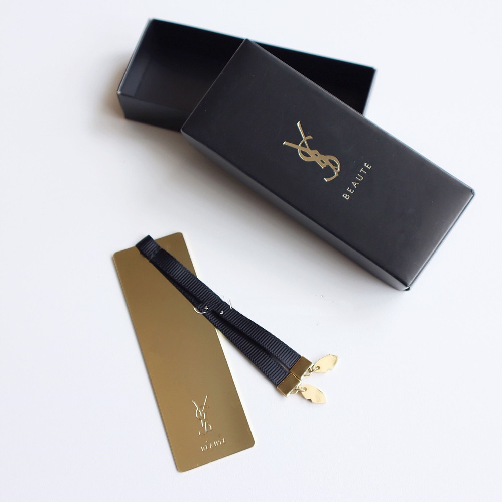 Vip Quà Tặng Y * L Bookmark Hình Chữ Nhật Bằng Kim Loại Tráng Gương Kèm Hộp Đựng